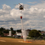 Katastrophenschutzübung mit Hubschrauber im Anneröder Feld